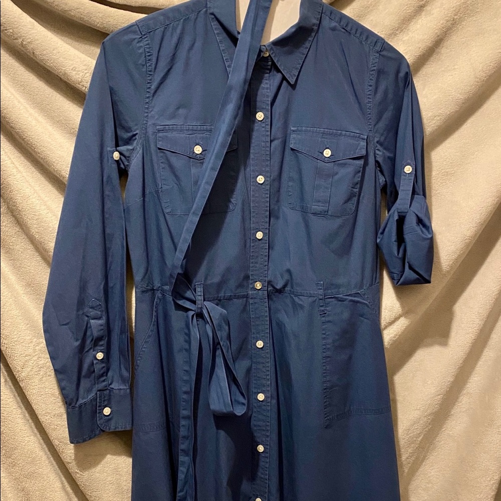 Chaps Button Down/Collared Dress w/ belt